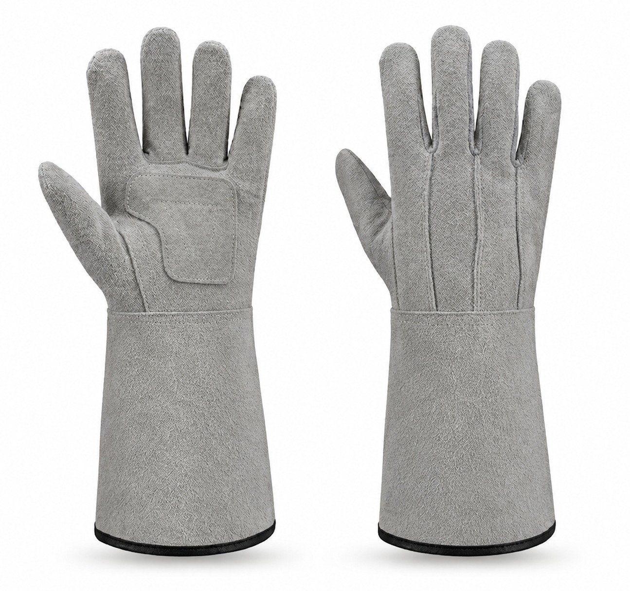 Guante de Carnaza Largo Plus, guante gris con puño extra largo tipo gauntlet — GAH Industrial