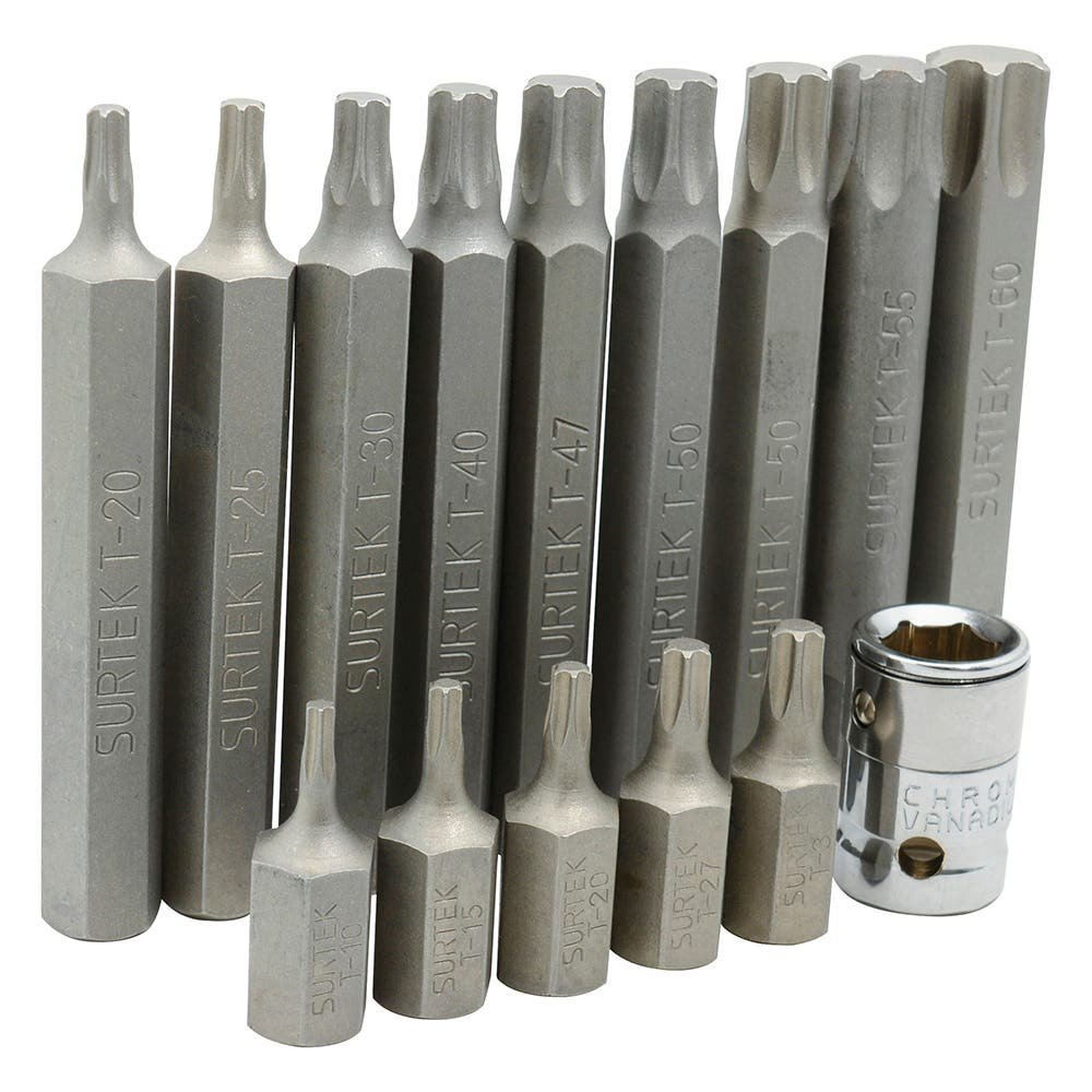 Juego de puntas Torx hexágono de 3/8", 15 piezas en blíster Surtek PFB15