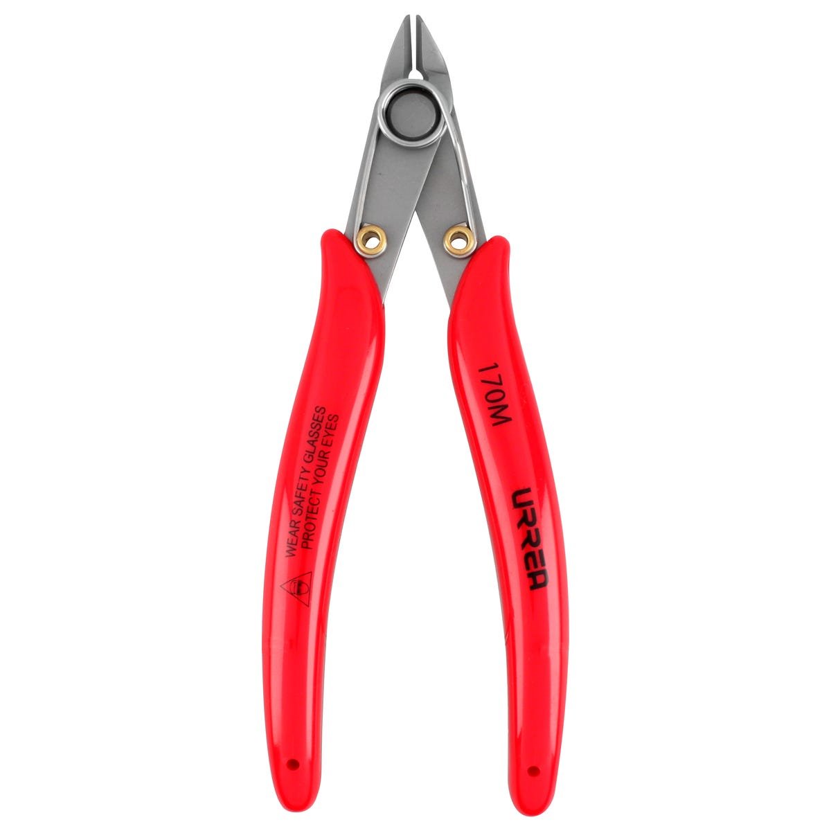 Pinza para electricista con mango rubber grip corte al ras 22° de 5-1/8" Urrea 170M