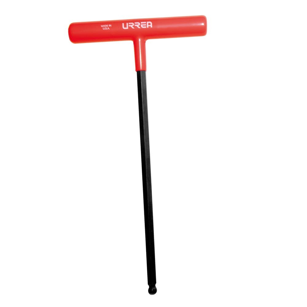 Llave hexagonal larga tipo "T" punta de bola ergonómica en pulgadas, 5/32" Urrea 46410LBGP