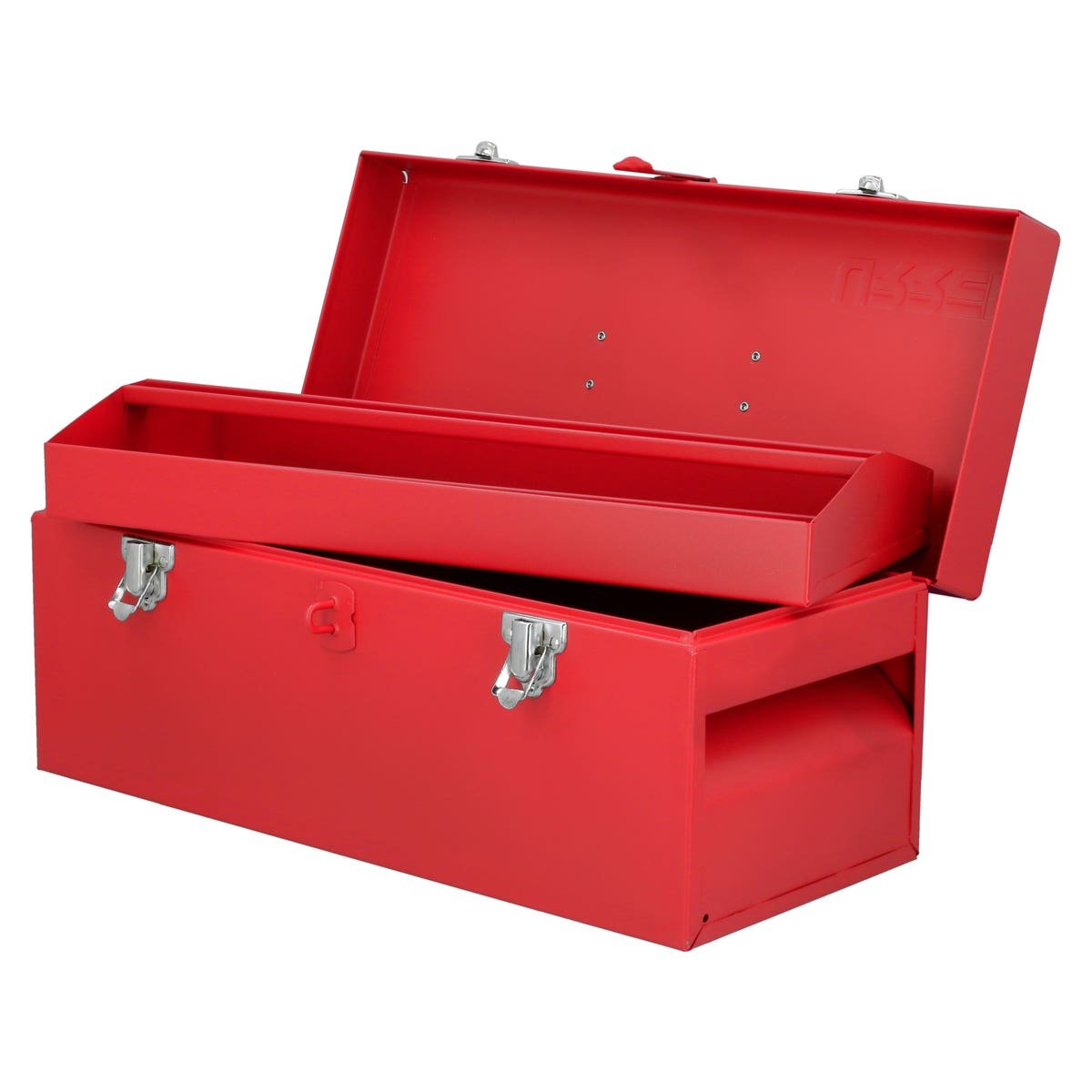 Caja portaherramientas métalica con asa plástica color rojo 17" x 7" x 7" Urrea D4