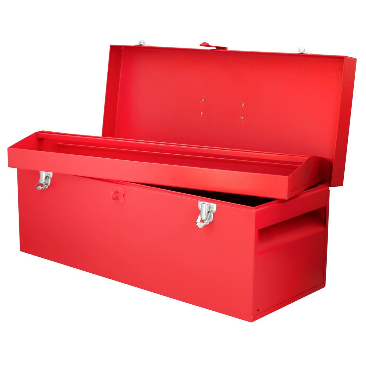 Caja portaherramientas métalica con asa plástica color rojo 24" x 9" x 9" Urrea D7
